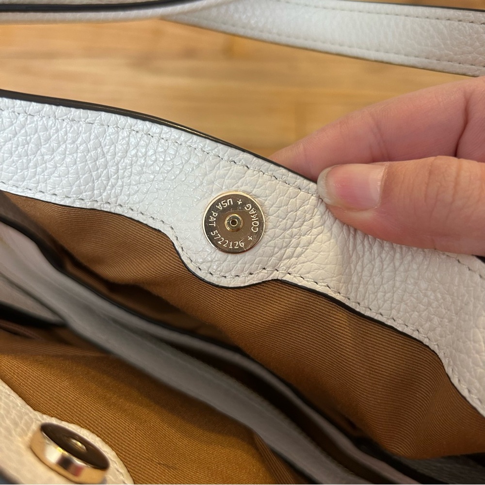 Cream Coach Hallie Handbag - Picture 11 of 14